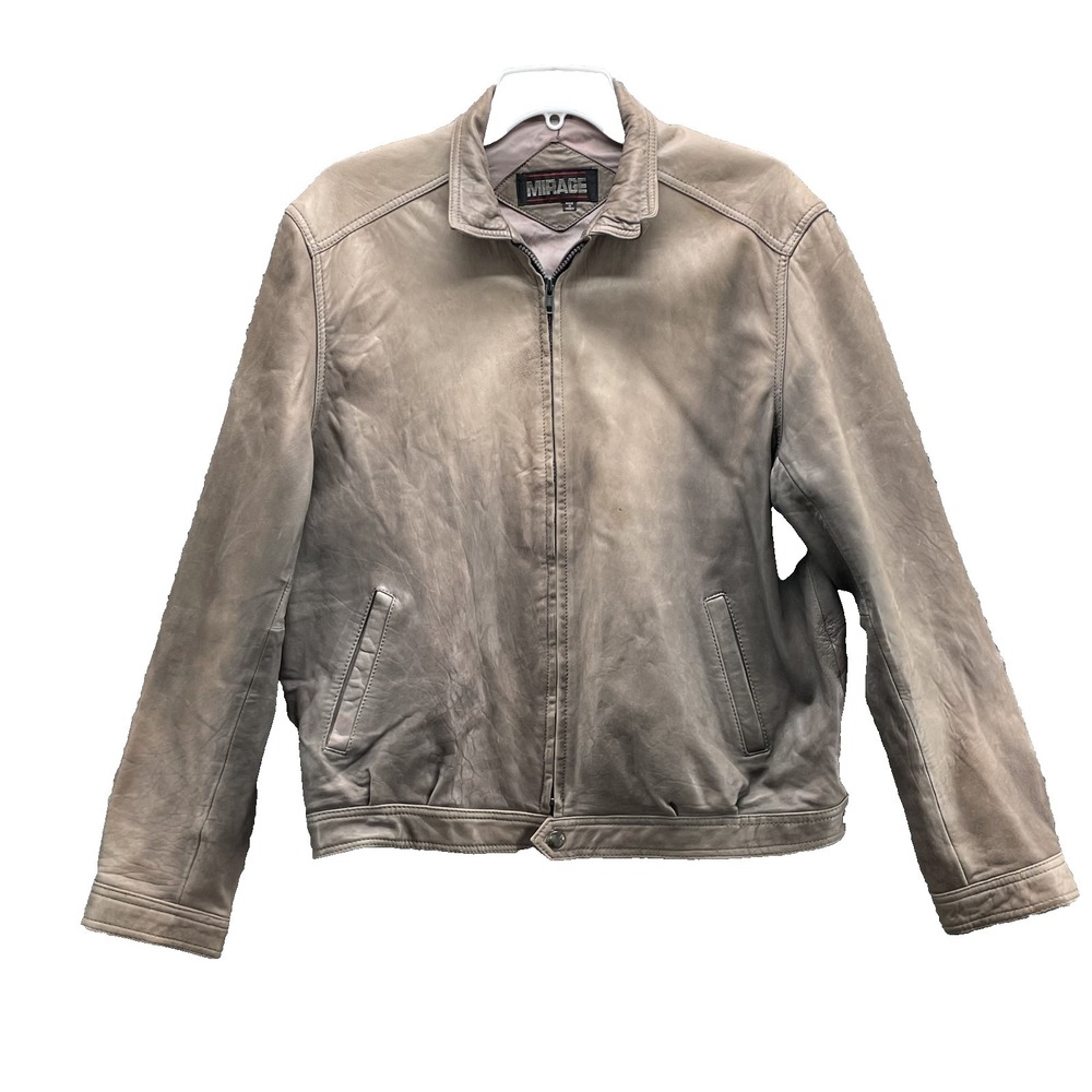 Vintage Mirage Genuine Leather Jacket Men Large Motorcycle 90's Grunge Y2K Biker